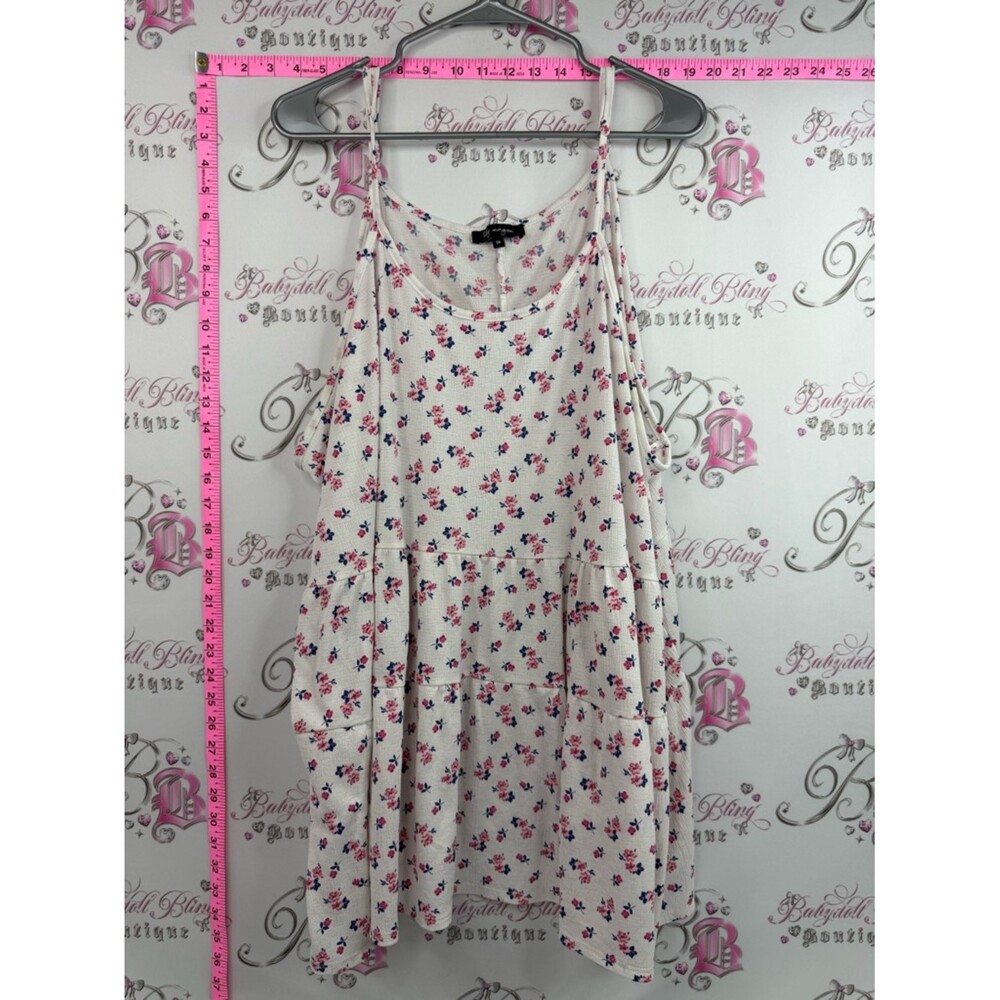 Lily Morgan Women’s Floral Midi Dress with a cream background Pink,Blue Accents